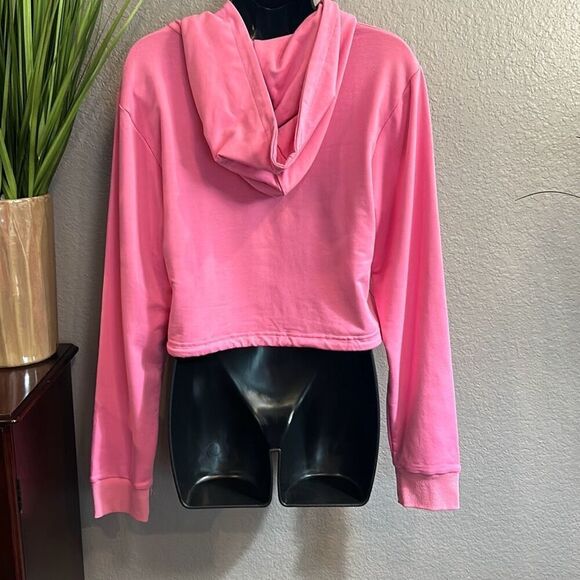#303 Hypo fitness, Barbie pink, long sleeve cropped hoodie, size XL juniors - Picture 6 of 10